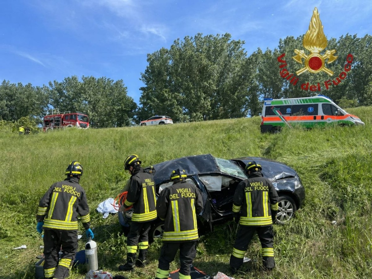 LE FOTO DELL'INCIDENTE sull'argine del Po