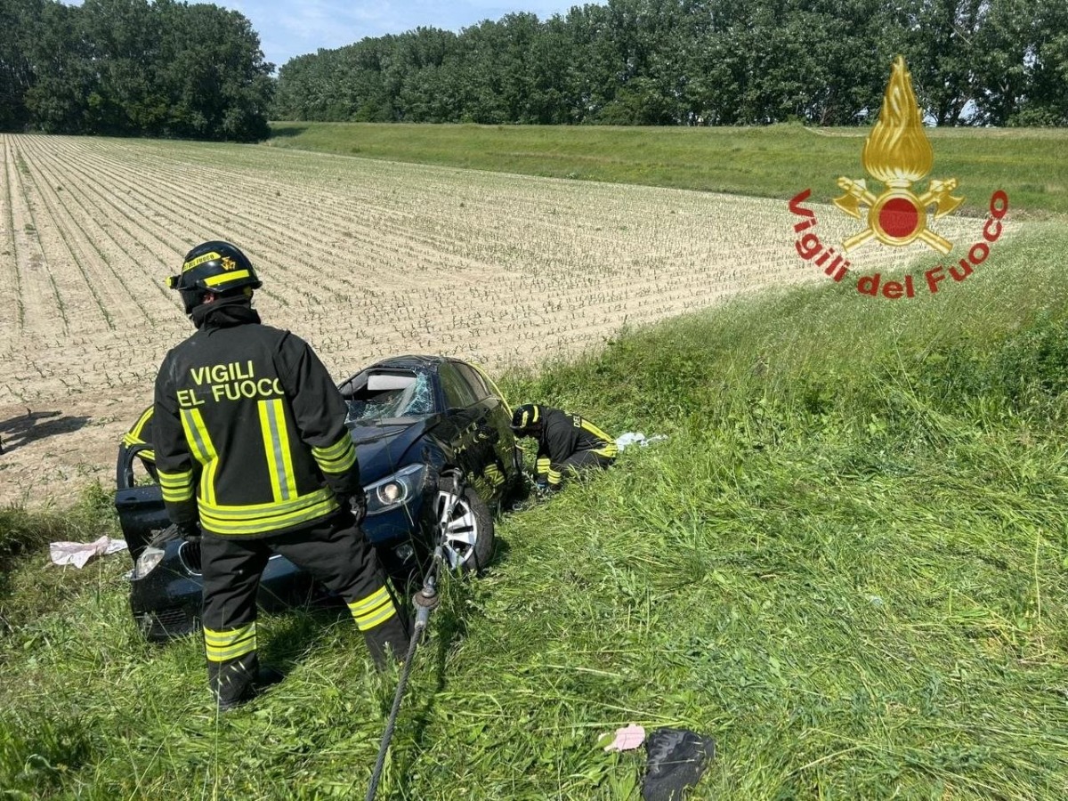 LE FOTO DELL'INCIDENTE sull'argine del Po