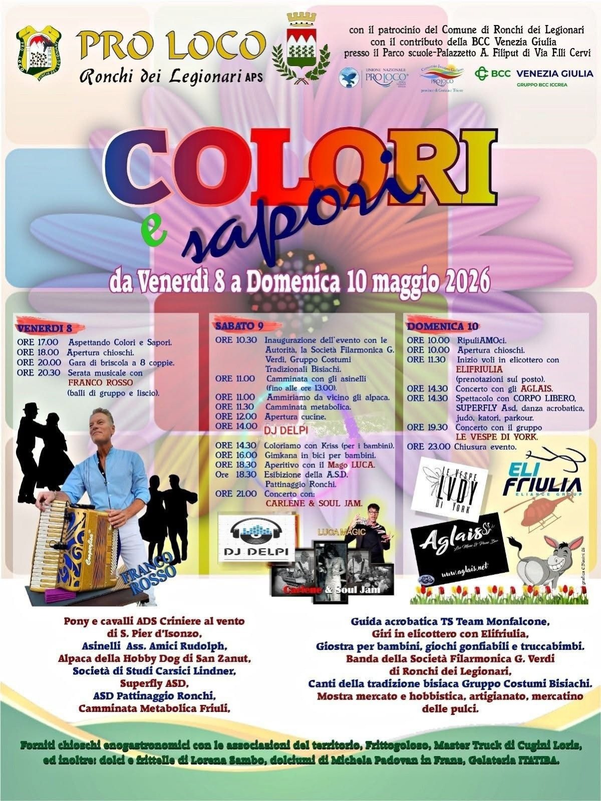 Colori e Sapori accende Ronchi dei Legionari: tre giorni di festa tra musica, gusto e spettacoli - 