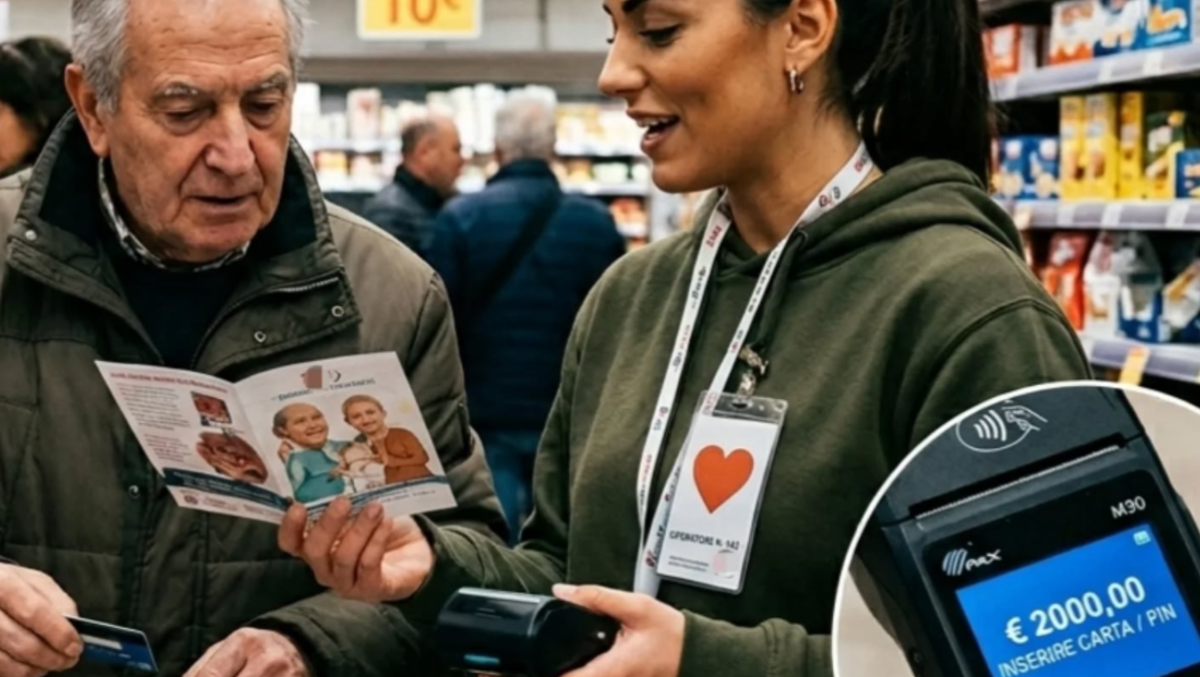 Ecco la nuova truffa nei supermercati: «Chiedono soldi per i bimbi e prelevano migliaia di euro» - Le immagini di Polizia Giudicarie