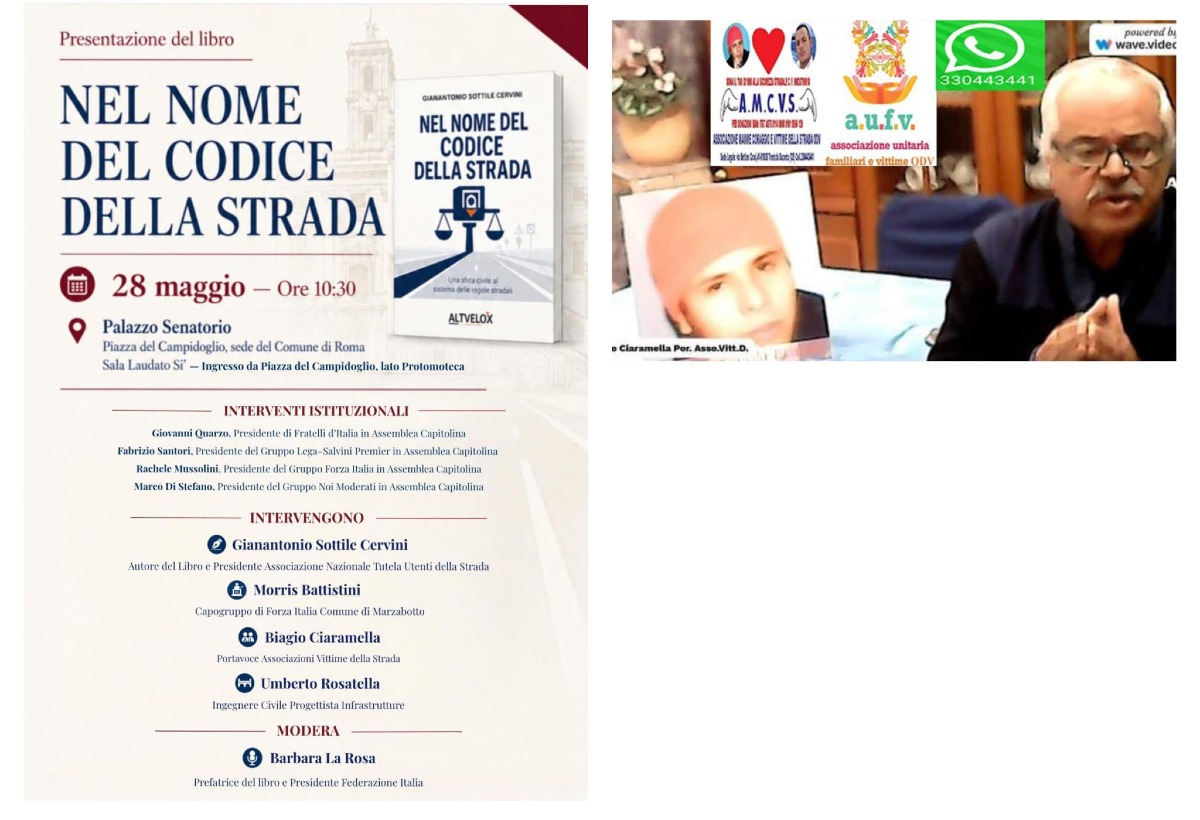 Roma, in Campidoglio la presentazione del libro «Nel Nome del Codice della Strada» - 