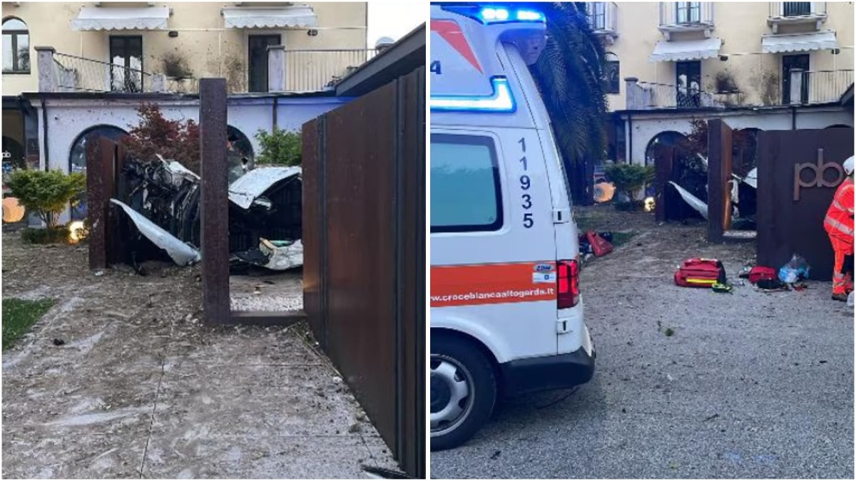 Esce di strada e si schianta contro il ristorante: gravissimo un giovane - Le immagini dei soccorsi