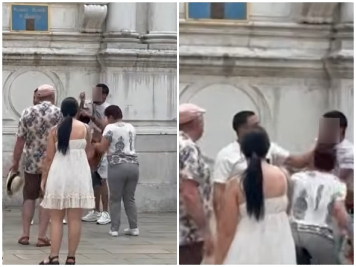 Lui le ruba la borsa, lei lo insegue e lo colpisce con lo zainetto - Le immagini del video virale