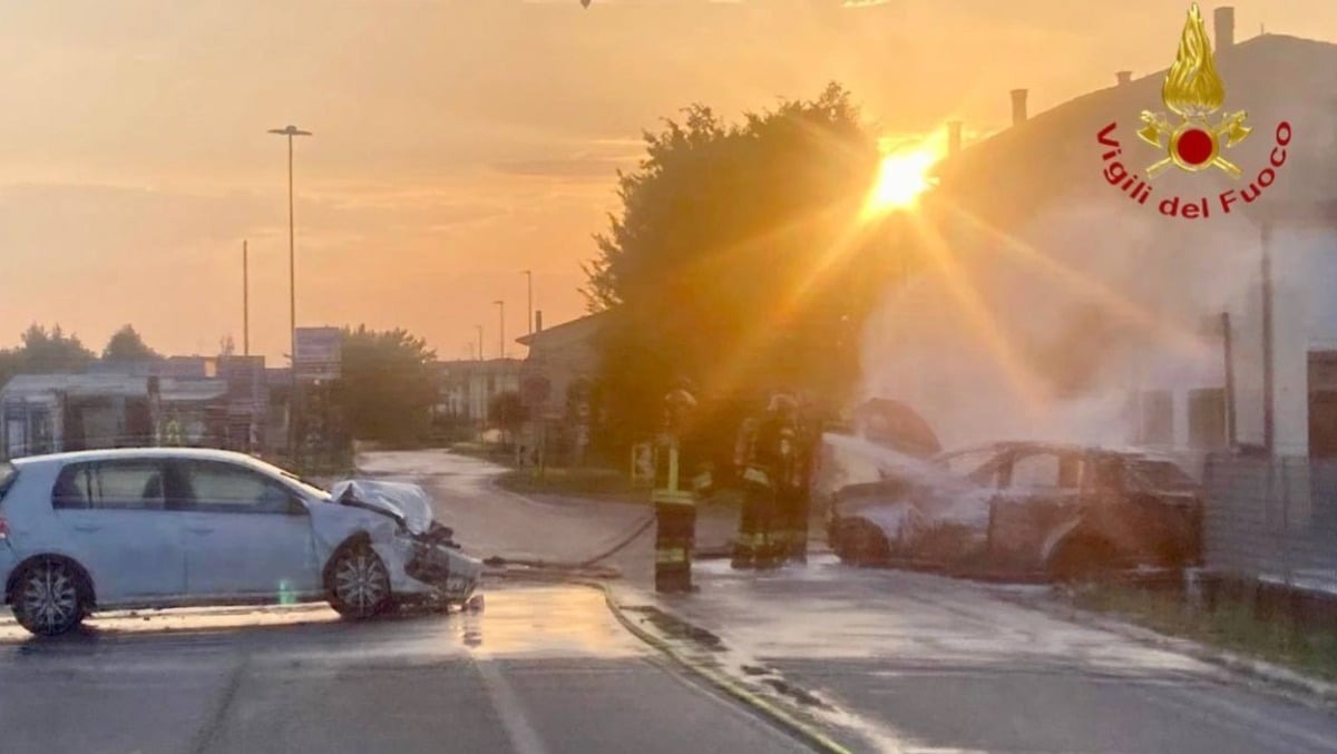 Sandrigo, auto in fiamme dopo lo schianto in viale della Repubblica: evitati danni all’abitazione - 