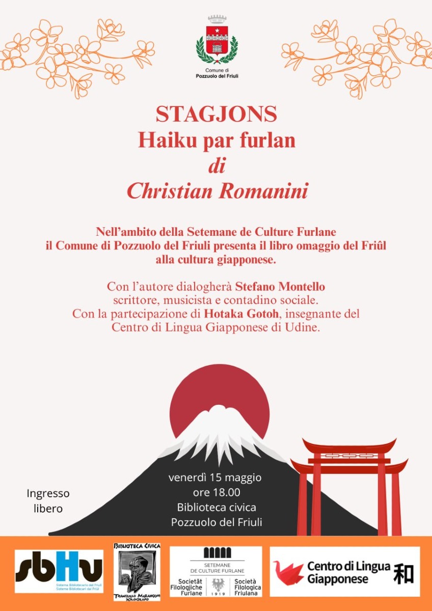 CHRISTIAN ROMANINI CON “STAGJONS, HAIKU PAR FURLAN” A POZZUOLO DEL FRIULI E PALMANOVA