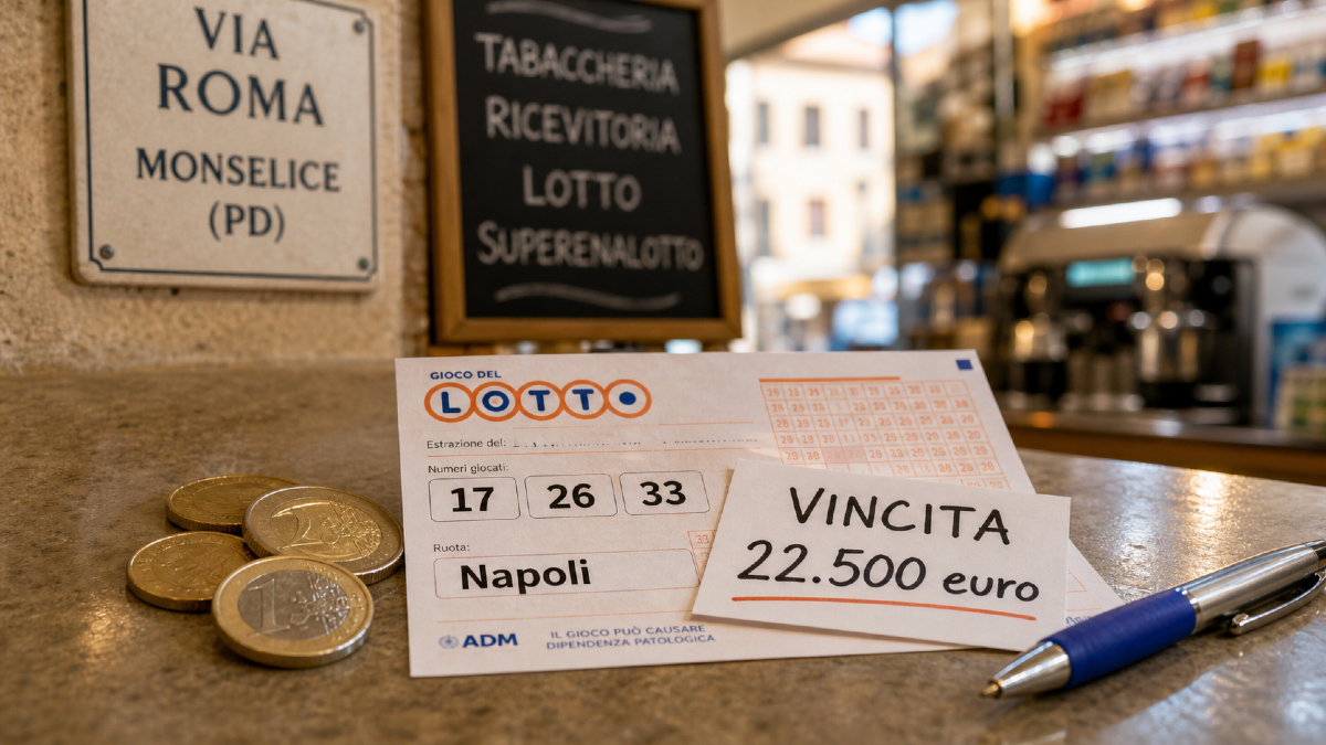 Lotto, a Monselice un terno vale 22.500 euro: centrata la giocata in centro - 