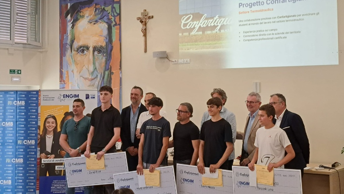 Treviso, quattro borse di studio agli studenti termoidraulici dell’Engim Turazza - 