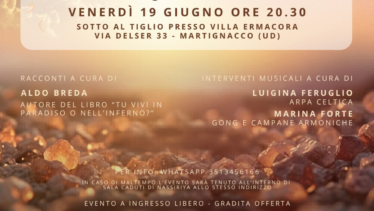 Martignacco, il 19 giugno a Villa Ermacora incontro con Aldo Breda tra riflessione, arpa celtica e gong - 