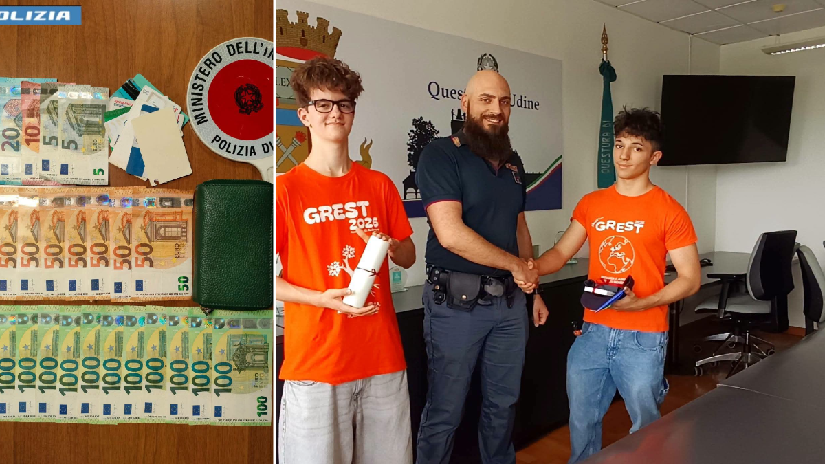 Trovano un portafoglio pieno di soldi e lo portano in Questura: due 16enni premiati - 