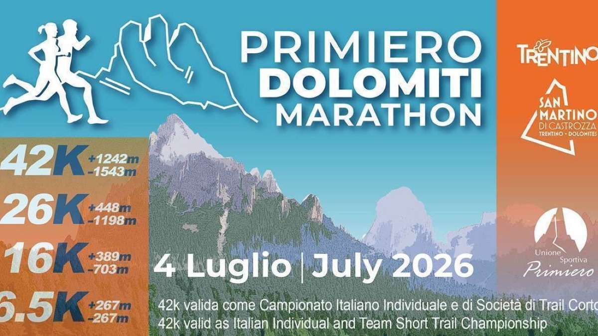 Primiero Dolomiti Marathon 2026, oltre 1.800 iscritti e Nikolas Loss cerca il tris - 