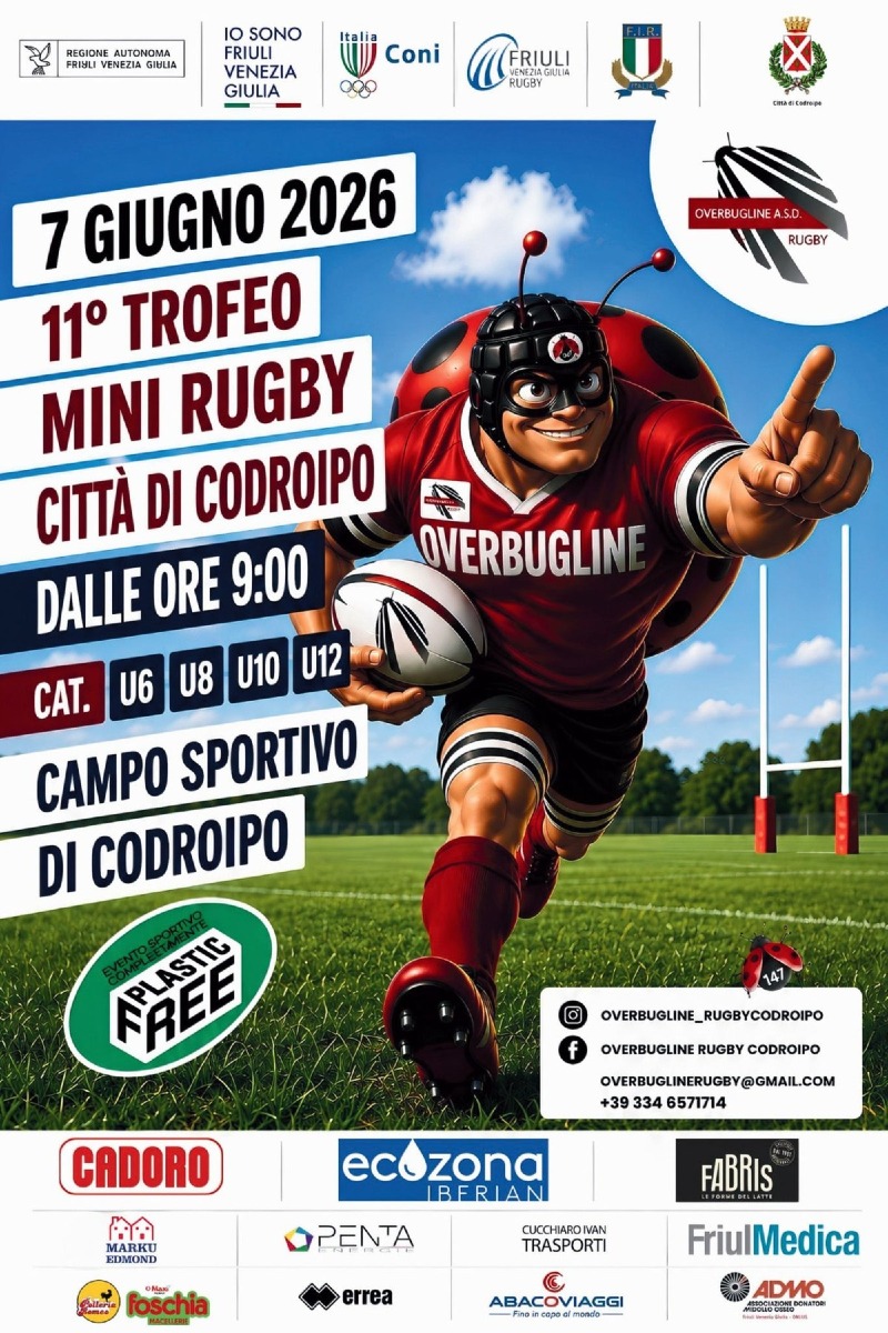 Locandina: Codroipo, il 7 giugno torna il Trofeo internazionale di minirugby con 600 giovani