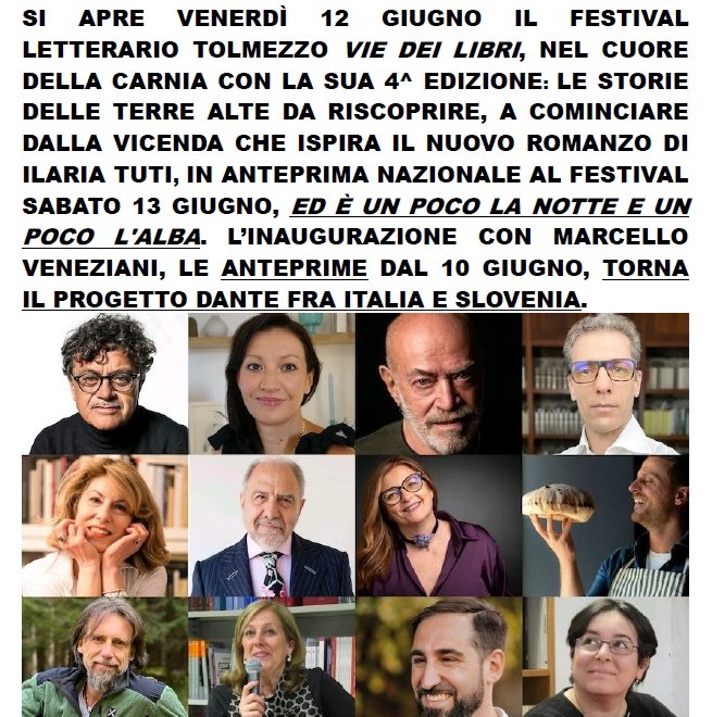 Tolmezzo Vie dei Libri, dal 12 al 14 giugno oltre 30 appuntamenti nel cuore della Carnia