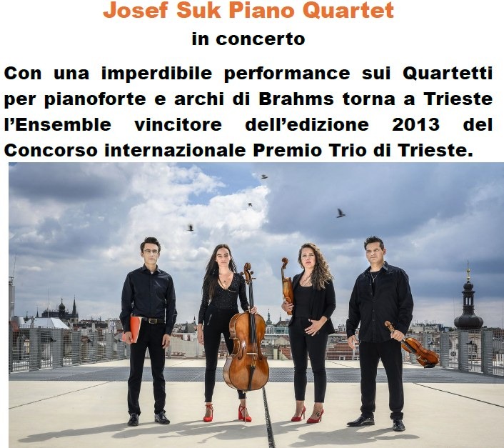 Trieste, al Teatro Miela il Josef Suk Piano Quartet con due quartetti di Brahms