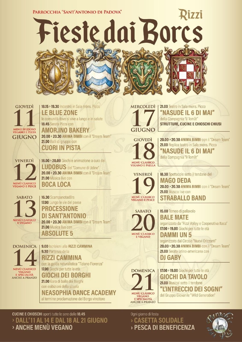 Fieste dai Borcs a Udine, zona Rizzi