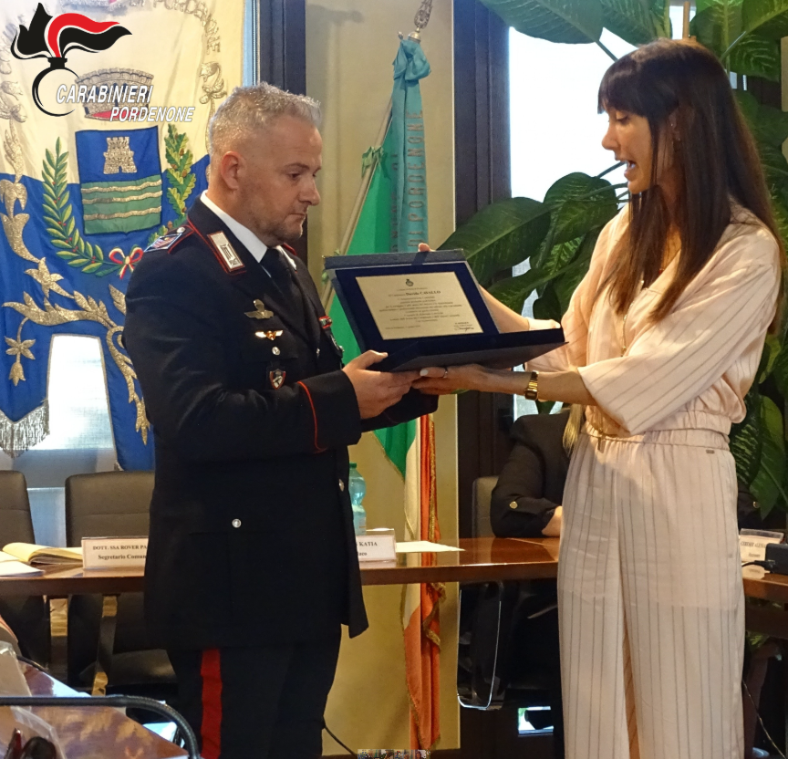 PRATA DI PORDENONE, CARABINIERE PREMIATO CON UN ENCOMIO CIVICO
