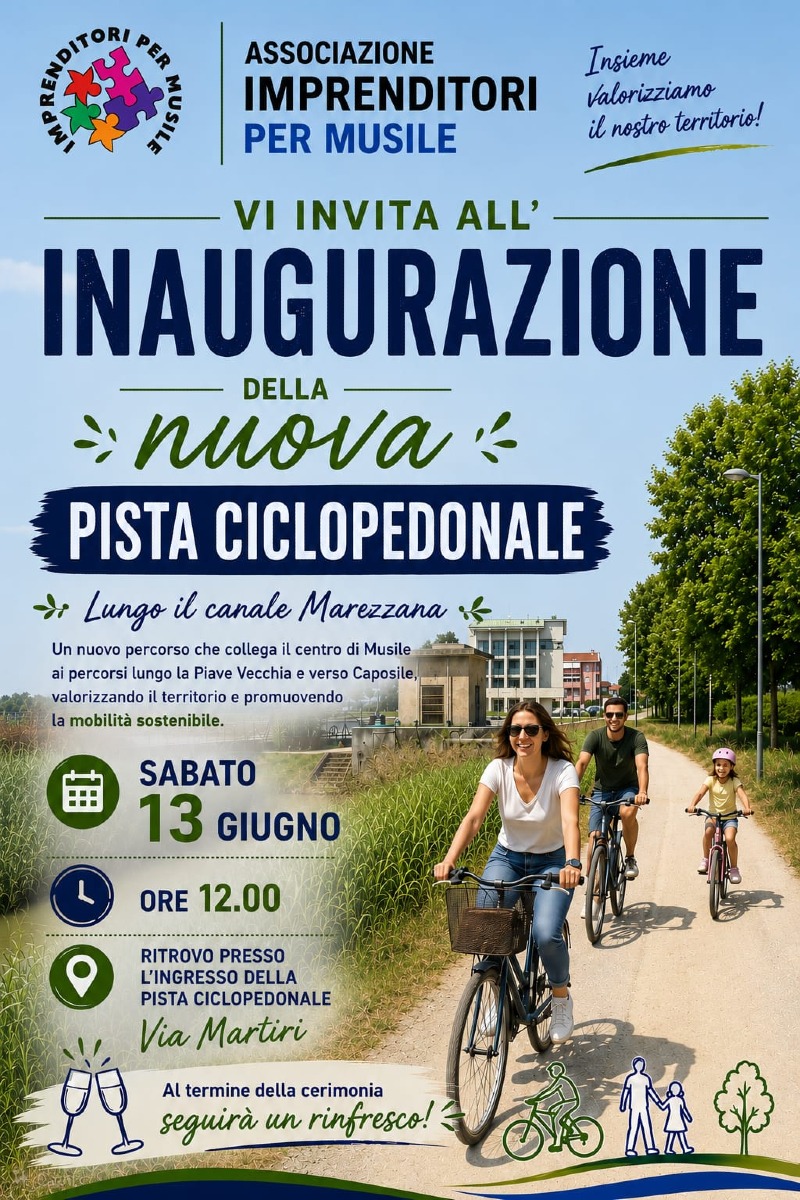 A MUSILE DI PIAVE UNA NUOVA PISTA CICLOPEDONALE