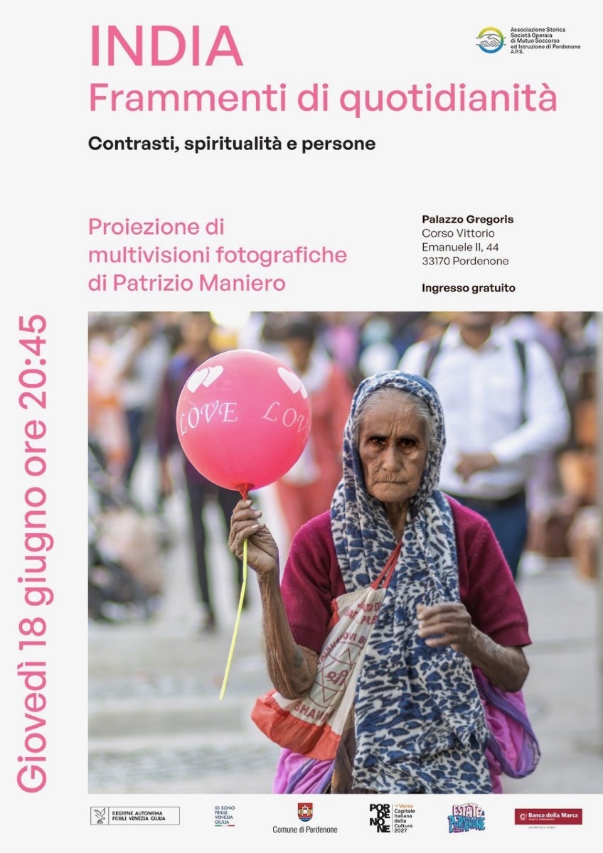 Pordenone, l’India di Patrizio Maniero arriva a Palazzo Gregoris: anteprima il 18 giugno