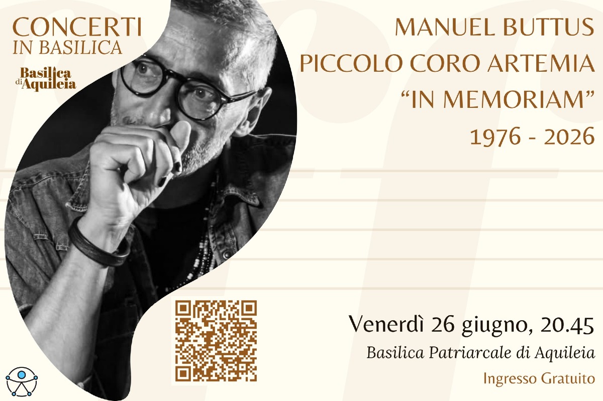 Locandina: In Basilica ad Aquileia un concerto accessibile per i 50 anni del terremoto