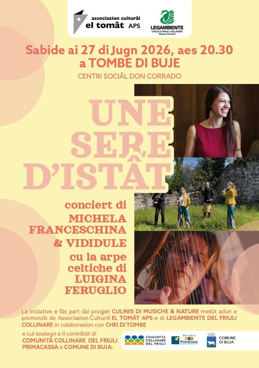 Tomba di Buja, concerto in friulano con Vididule Project e due ospiti speciali al Don