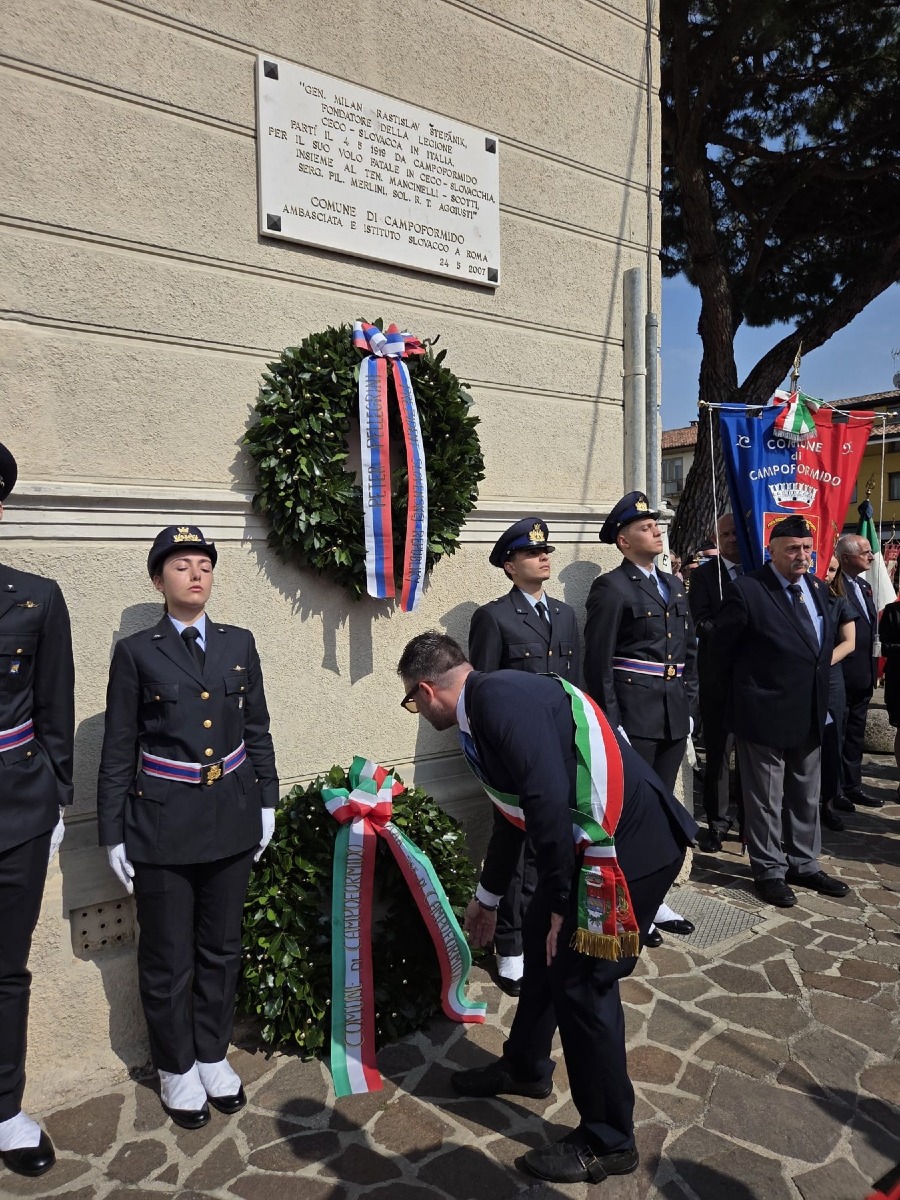 Campoformido, il 26 giugno arriva il ministro slovacco per l'omaggio a Štefánik