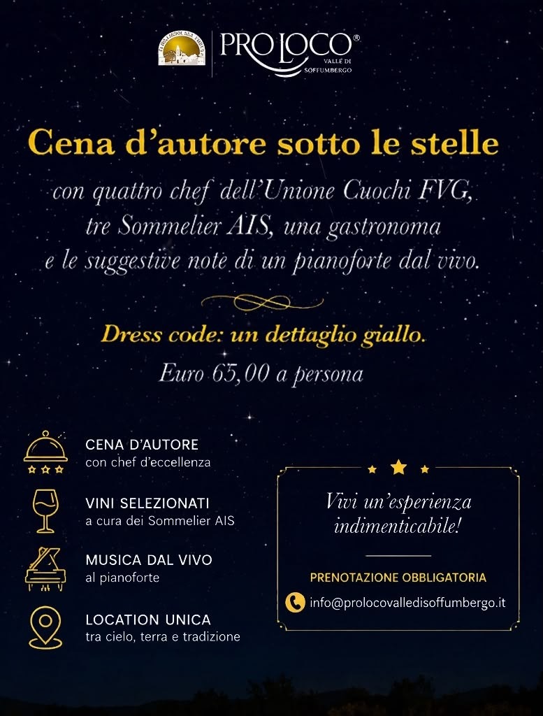 Faedis, il Balcone del Friuli lancia la Notte in Giallo il 4 e 5 luglio 2026