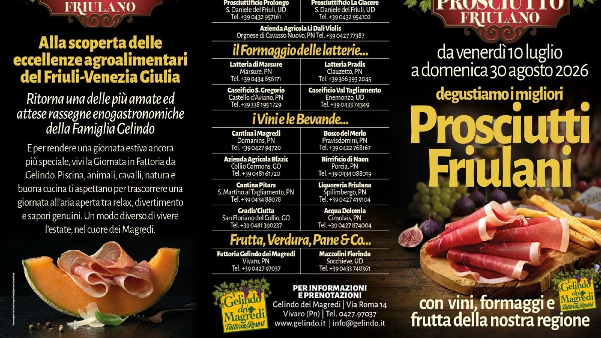 Vivaro, dal 10 luglio al 30 agosto torna il Festival del Prosciutto Friulano - 