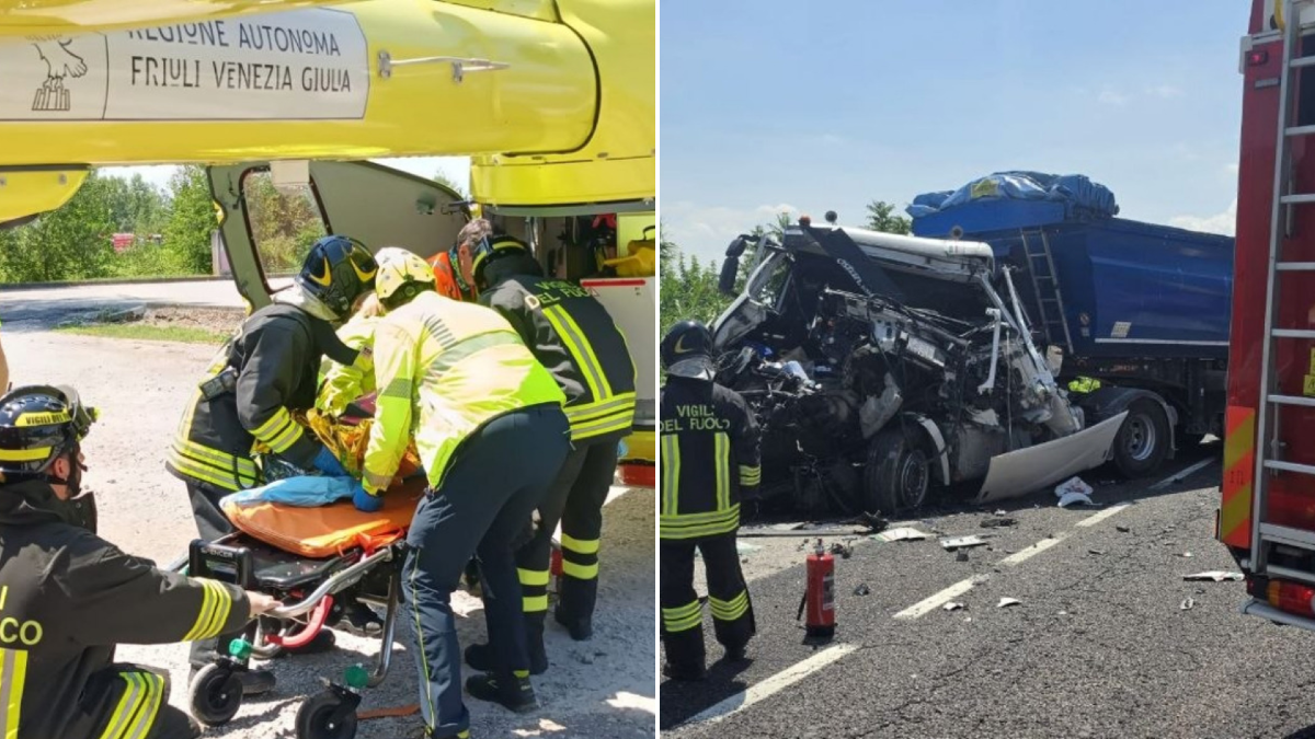 Frontale tra mezzi pesanti sulla Cimpello-Sequals: autista estratto dalle lamiere | FOTO - 