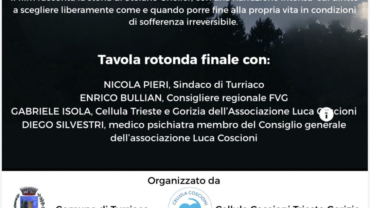Fine vita, tre proiezioni in Friuli Venezia Giulia: il 30 luglio si parte da Turriaco - 