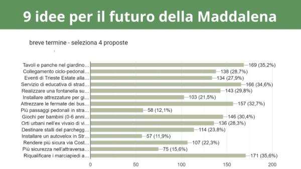 Maddalena sceglie la piazza verde all’ex Disinfezione: 318 voti su 493