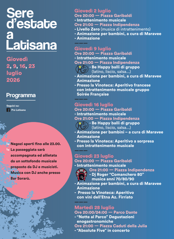 Il programma eventi