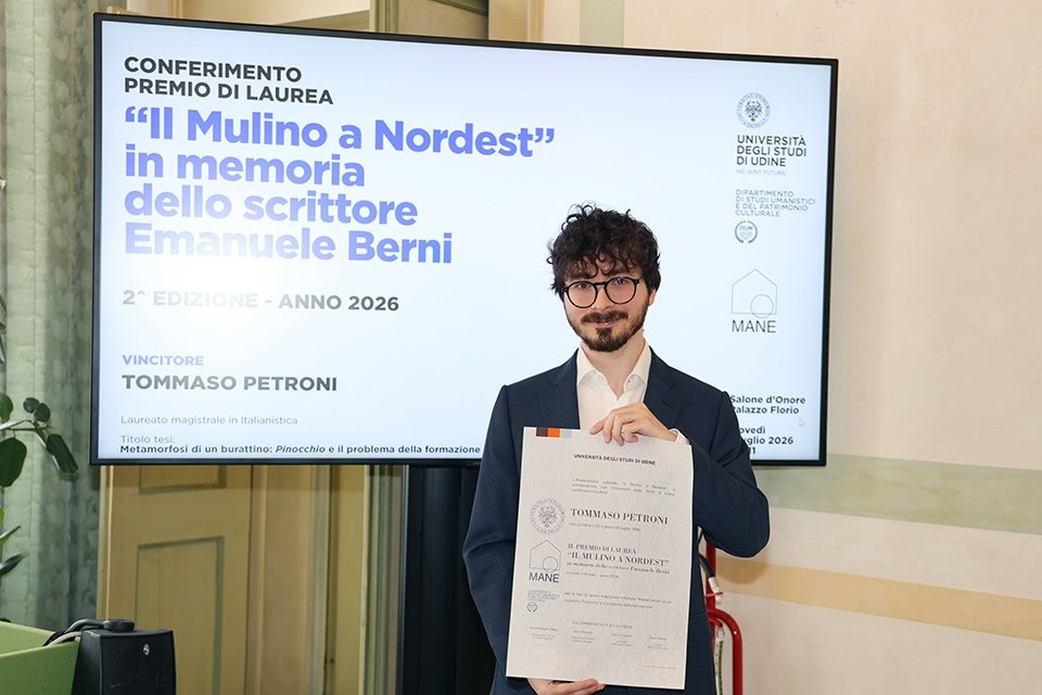Udine, premio Emanuele Berni a Tommaso Petroni per una tesi magistrale su Pinocchio