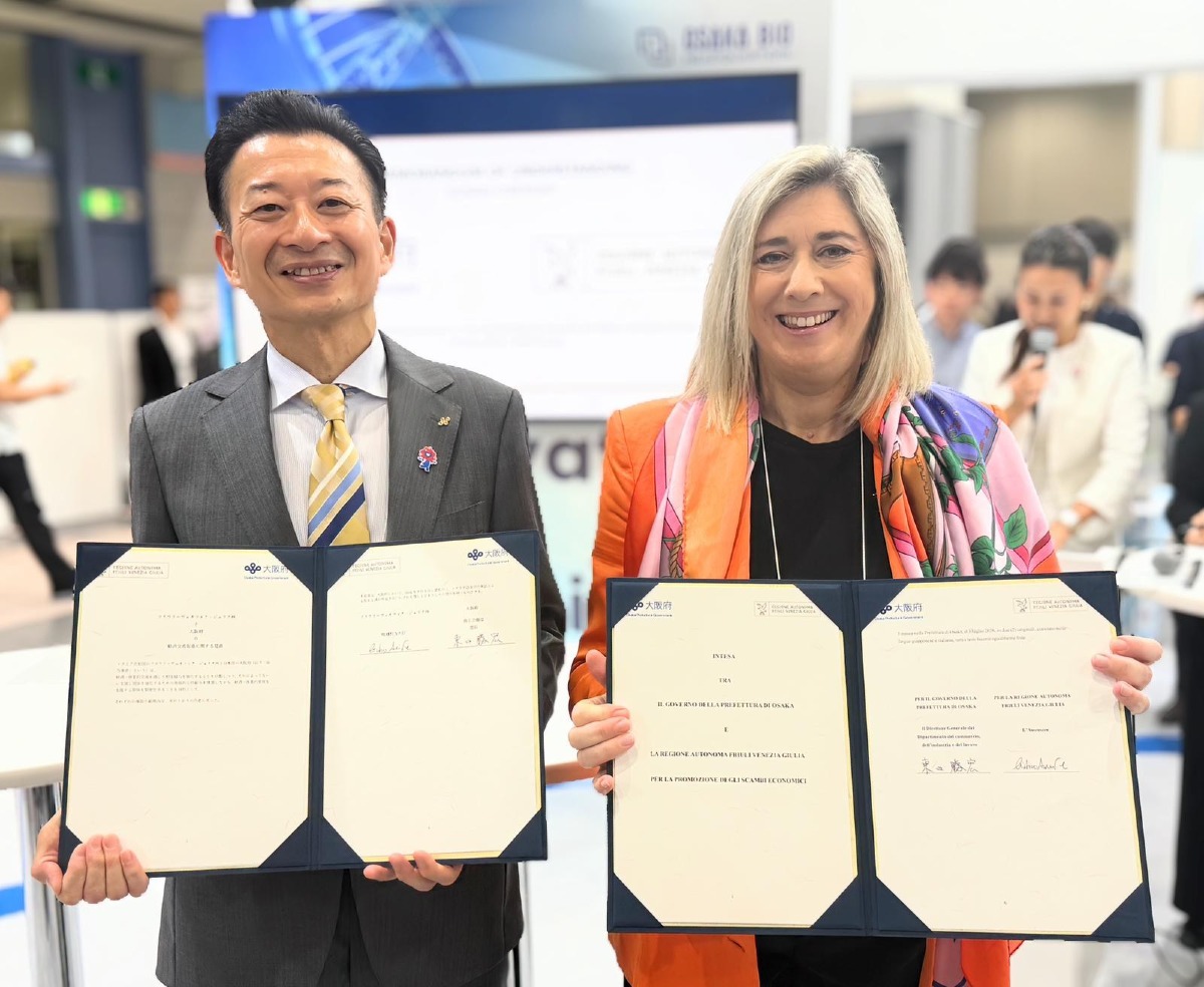 Friuli Venezia Giulia, accordo triennale con Osaka su ricerca, sanità e investimenti