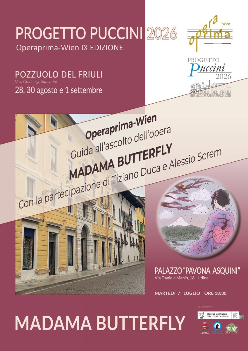Udine, due incontri il 7 e 9 luglio per conoscere Madama Butterfly prima del debutto a