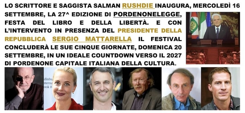 Pordenonelegge 2026, dal 16 al 20 settembre 350 eventi e oltre 650 protagonisti
