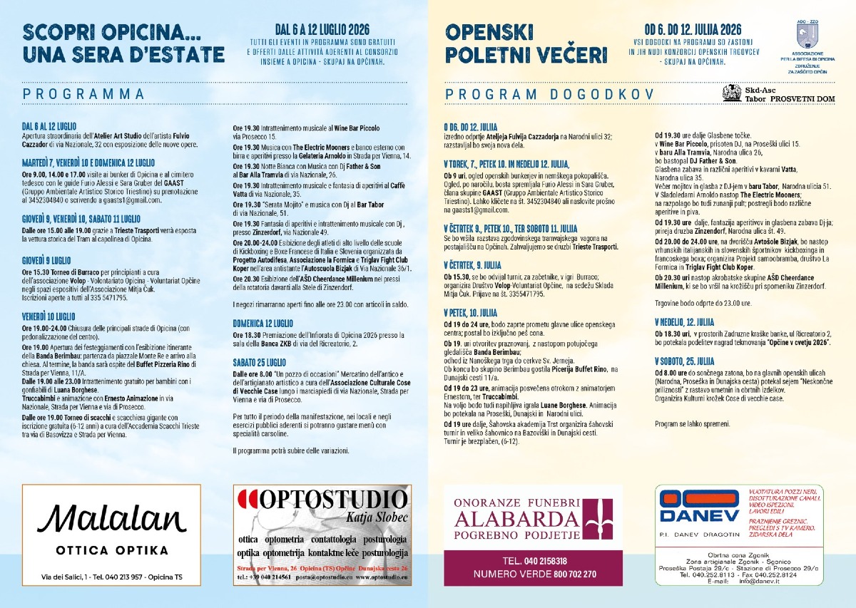 Locandina: Opicina, fine settimana con visite ai bunker e premio Infiorata dopo la notte