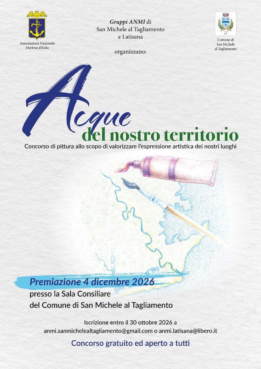 Locandina: Acque del nostro territorio, a San Michele al Tagliamento il primo concorso di