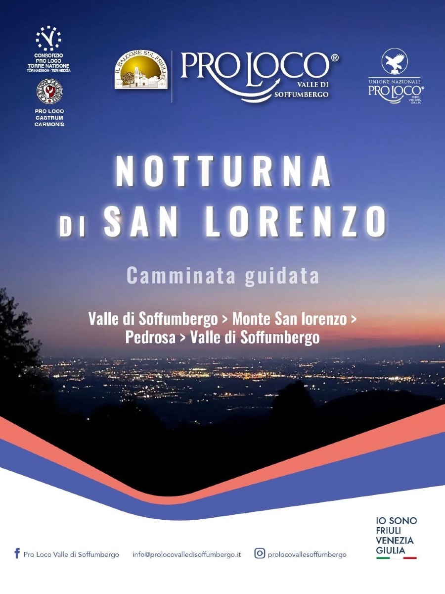 Faedis, Notturna di San Lorenzo l’8 agosto a Valle di Soffumbergo: orari e iscrizioni