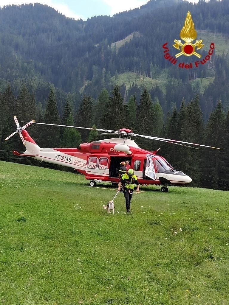 Madre e cucciolo bloccati sulla roccia: salvati con il verricello dopo giorni