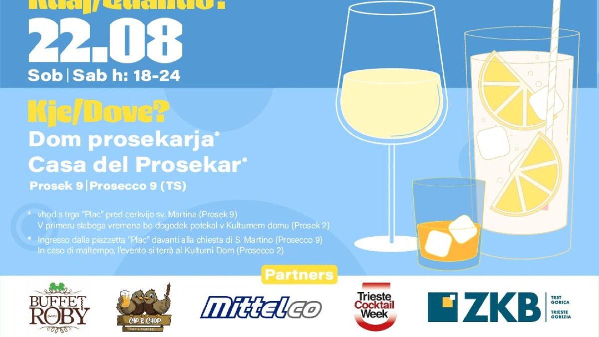 Gin Vin & Spirits torna a Prosecco il 22 agosto 2026: degustazioni e musica sul Carso - 