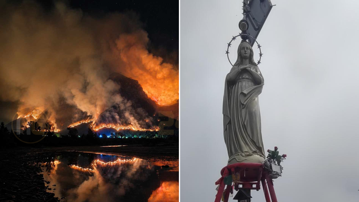 Amariana, la statua resta in piedi sopra il versante bruciato: il simbolo della Carnia dopo l’incendio - 