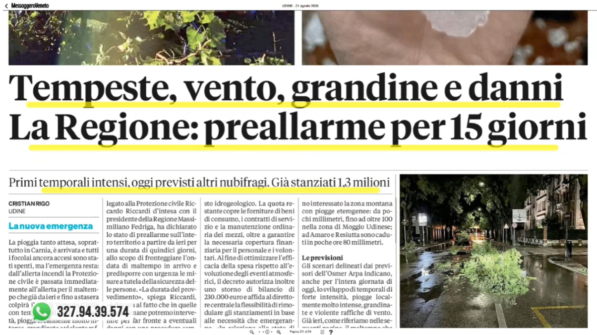 La Rassegna stampa di Nordest24, puntata di venerdì 21 agosto 2026 | VIDEO - 