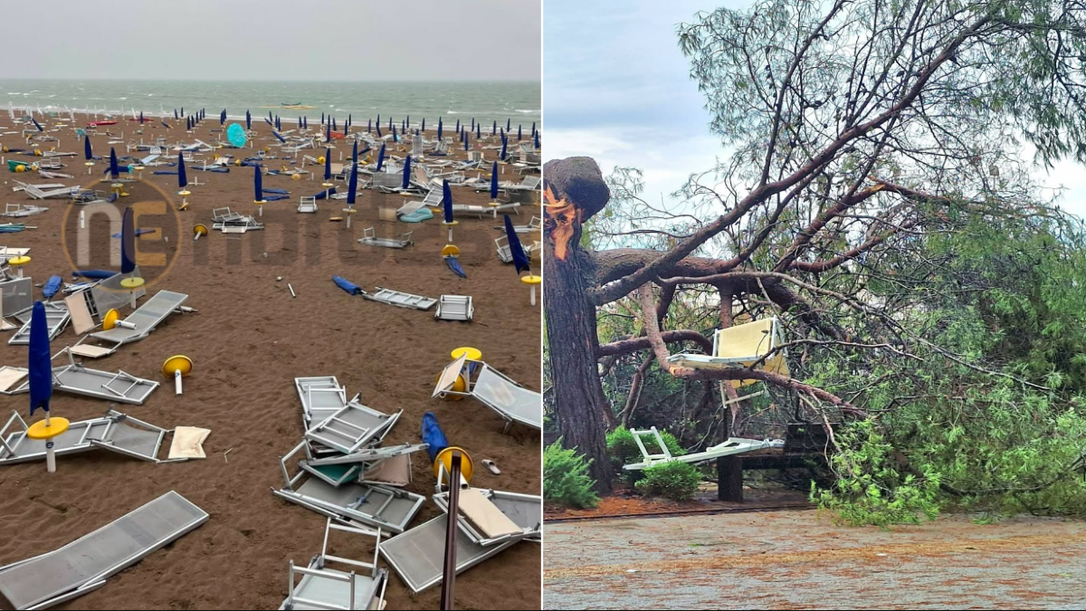 Maltempo in FVG, raffiche a 108 km/h a Lignano: 91 chiamate al 112 e danni ingenti - 
