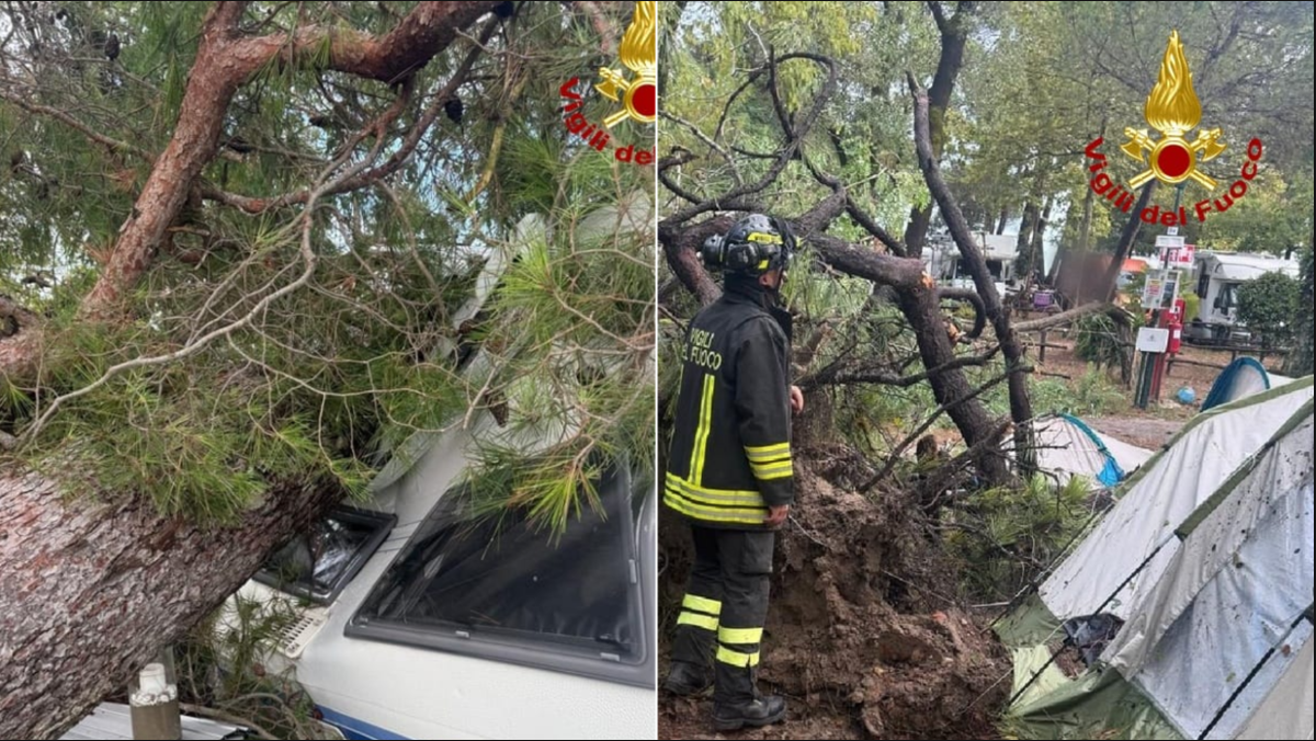 Maltempo nell’Isontino: alberi su camper, caravan e tende a Grado, un minore ferito - 