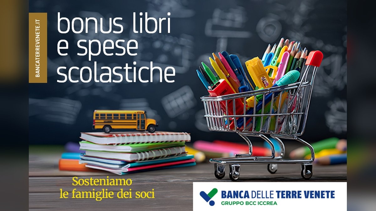 Bonus libri da 200 euro, Banca delle Terre Venete apre 160 contributi per i figli dei soci - 
