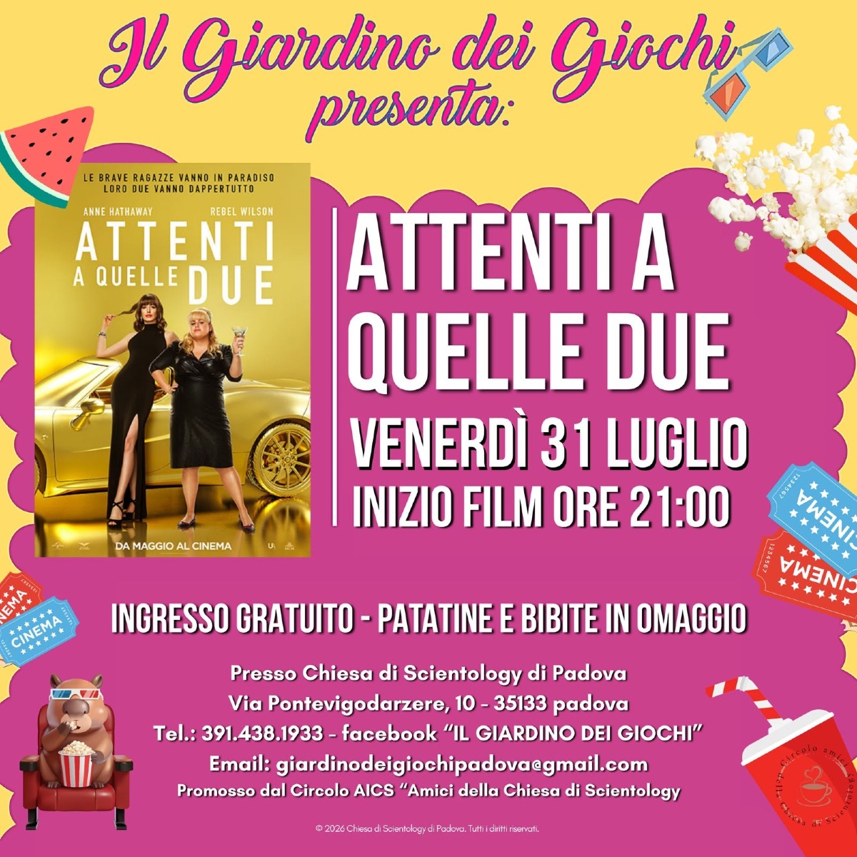 Padova, cinema all’aperto e parco gonfiabili: doppio appuntamento gratuito a Villa Lanza