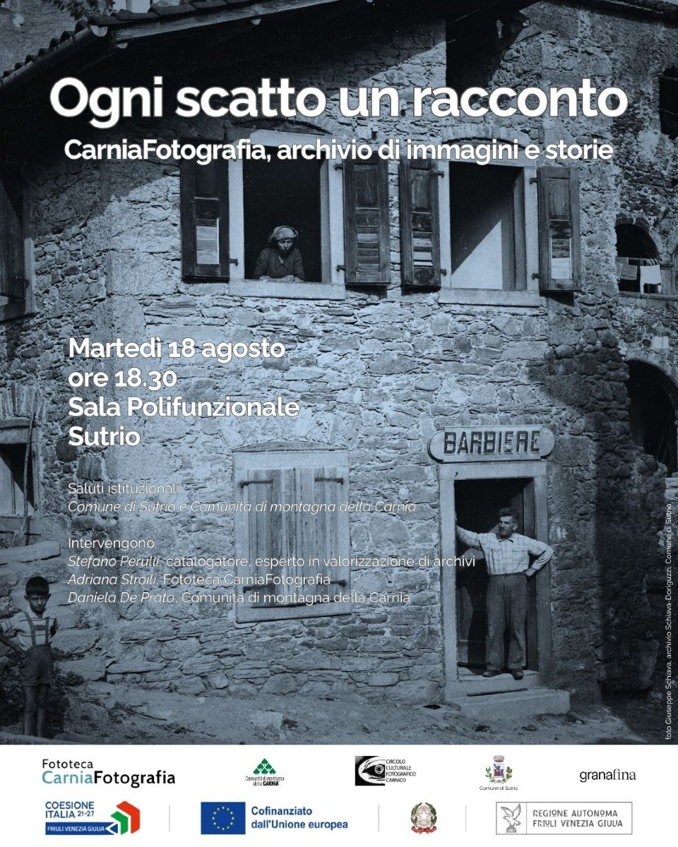 Sutrio, incontro pubblico sulle fotografie d’epoca della Carnia il 18 agosto alle 18.30