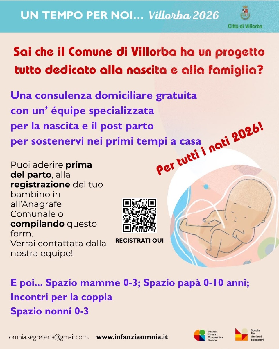 Locandina: Villorba, consulenza gratuita a domicilio per neogenitori nei primi sei mesi del
