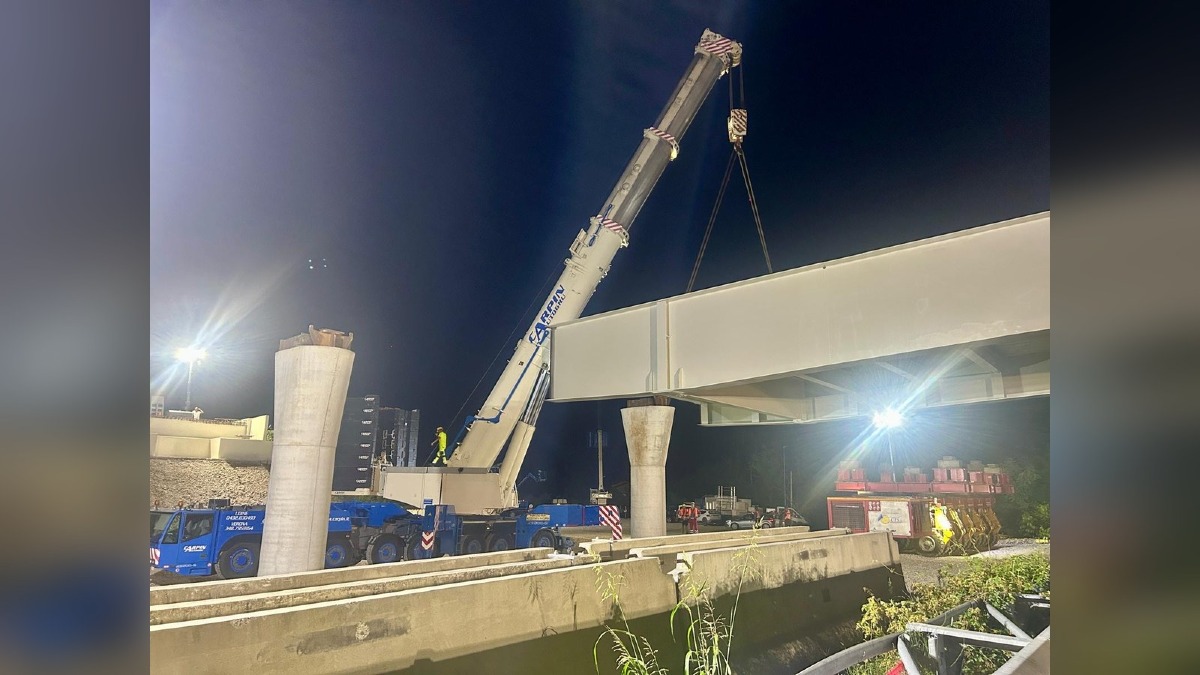Cessalto, varata in 100 minuti la campata centrale del cavalcavia di via Gonelle - 