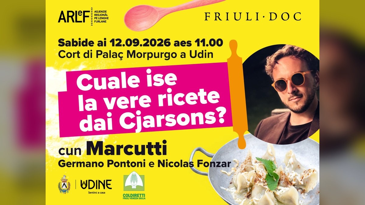 Friuli Doc 2026 a Udine, il 12 settembre ARLeF porta cjarsons e caccia in biblioteca - 
