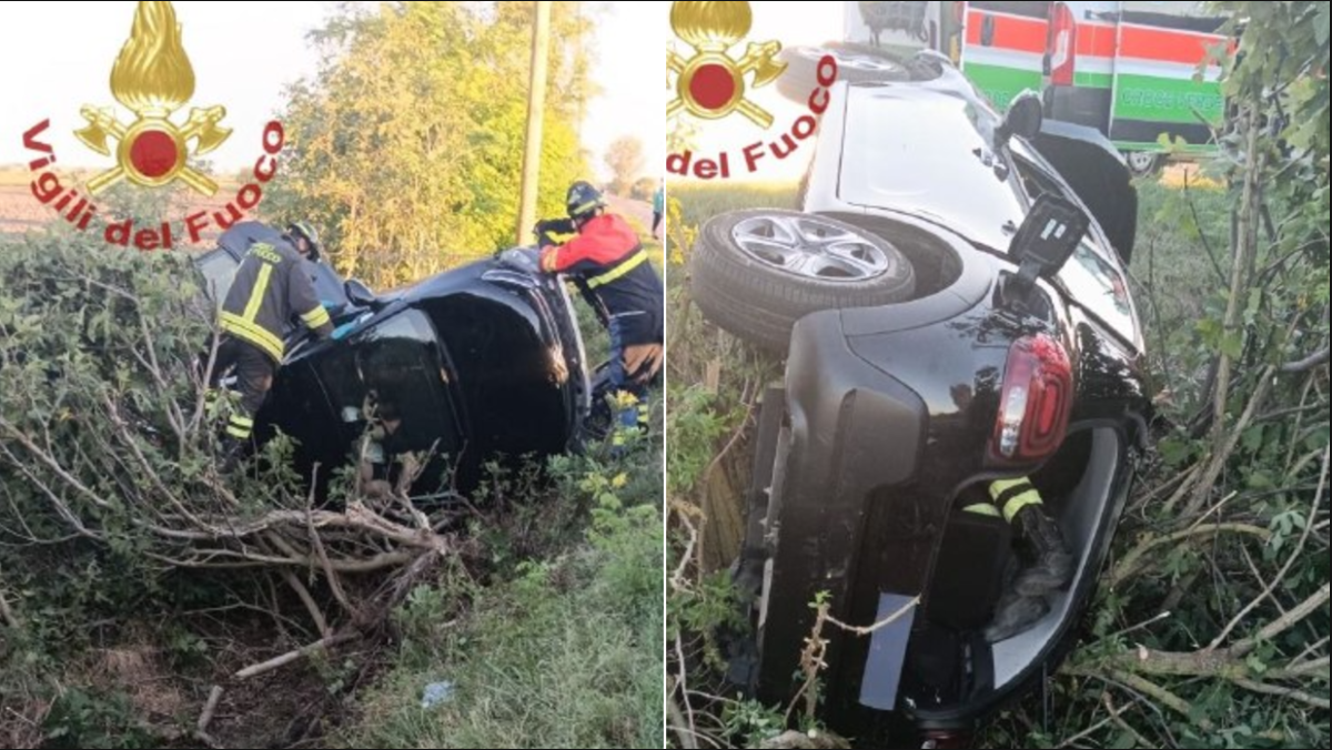Adria, auto si rovescia in un fossato a Ca’ Emo: tre giovani ricoverati in gravi condizioni - 